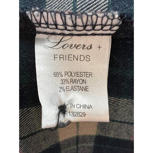 Lovers + Friends Blue Plaid Long Sleeve Button-Down Embellished Shirt Size XS - Picture 9 of 10